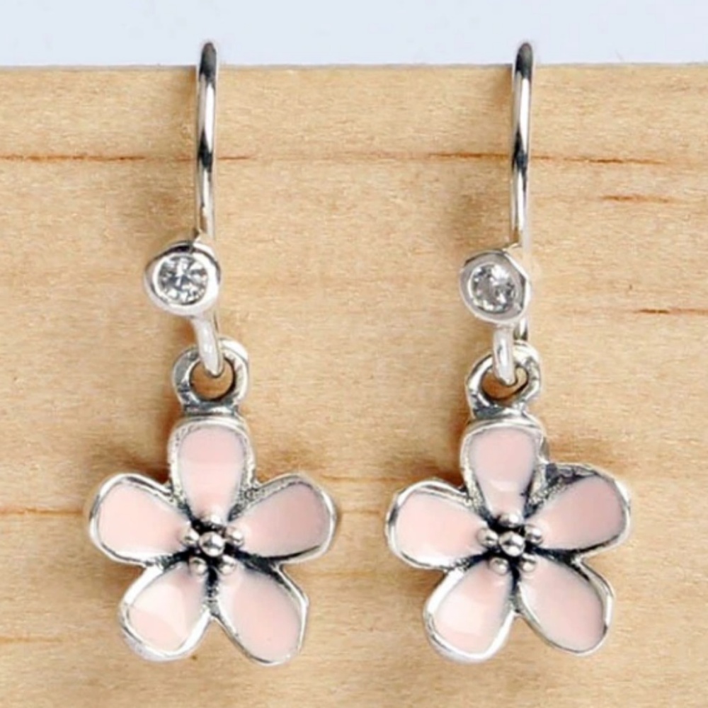 Pandora Cherry Blossom Earrings with Pearl Posts